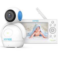 HOMIEE Baby Monitor Video da 5" HD Schermo a Colori,Supporta Fino a 4 Telecamere, 360 Visione, Connessione a 300m, Audio Bidirezionale, Visione Notturna ecc