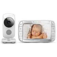Motorola MBP 48 - Baby monitor video digitale con schermo LCD a colori da 5.0”, modo eco e visione notturna, bianco