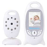 USBONLINE Baby Monitor LCD a Colori Wireless Digitale Videocamera IR LED Citofono Visione Notturna Monitoraggio Temperatura 8 Ninnananne Batteria Ricaricabile per Bambini Videosorveglianza Sicurezza