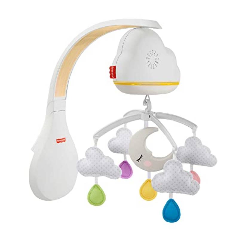 Fisher-Price Calming Clouds Mobile & Soother, lettino mobile per culla e sonorizzatore per cameretta, per neonati e bambini piccoli, GRP99