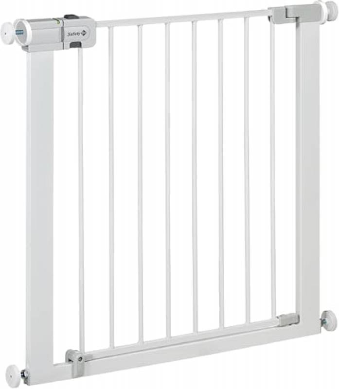 Safety 1st Secure Tech Metal Cancelletto Di Sicurezza In Metallo Per Bambini, Porte, Scale, Vani Con Apertura 73-80 Allungabile Fino A 136 Con Estensioni Vendute Separatamente, In Metallo Bianco