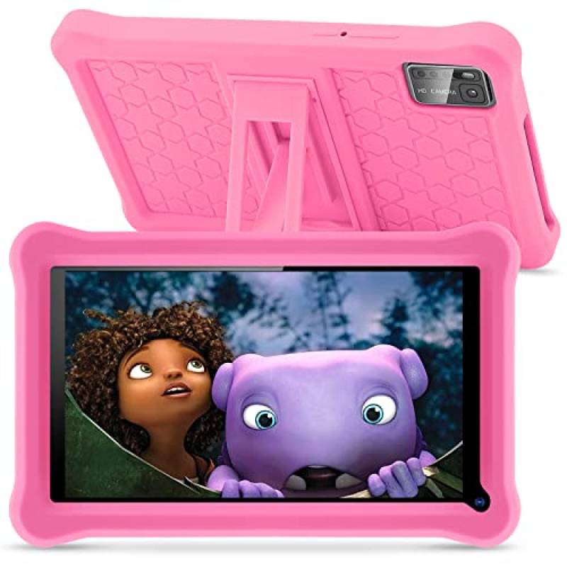 SANNUO Tablet per Bambini 7 Pollici, Android 11 Tablet, 3GB RAM 32GB ROM(128GB Espandibili) con Controllo Parentale, WiFi, Bluetooth, App preinstallate per Kids Tablet PC con Custodia (Pink)