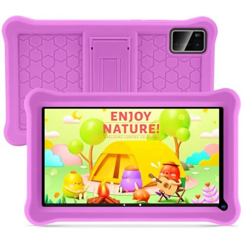 Tablet per Bambini 7 Pollici Android Tablet Bambina,64GB ROM (128 GB Espandibile),tablet per bambini con funzione di controllo parentale,dotata di custodia protettiva antishock,Studio e divertimento