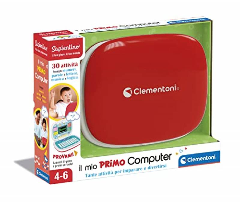 Clementoni Sapientino - Il Mio Primo Laptop - Computer Educativo Interattivo (versione in italiano), 30 Attività, per Bambini da 4 Anni - 17679