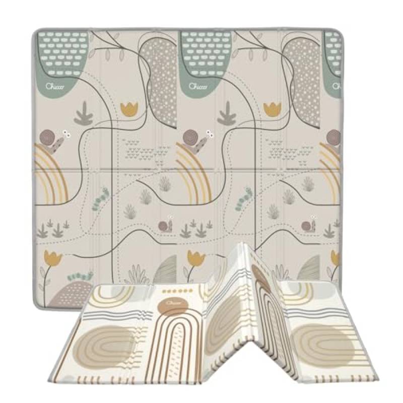 Chicco Tappeto Gioco Bambini 2in1, Extra Large 200x180 cm, Spessore 1.3 cm, Extra Soffice, Double Face, con Animali e Forme, Tappeto Gioco Neonato, Giochi Neonato, Morbido e Pieghevole, 0+ Mesi