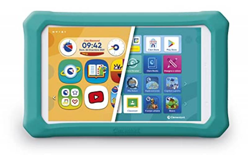 Clementoni- Clempad Evolution-Tablet Bambini 3-12 Anni Educativo (Versione in Italiano) -8" IPS HD Screen, Memoria 16 GB, RAM 2G, Android 11, Multicolore, 16755