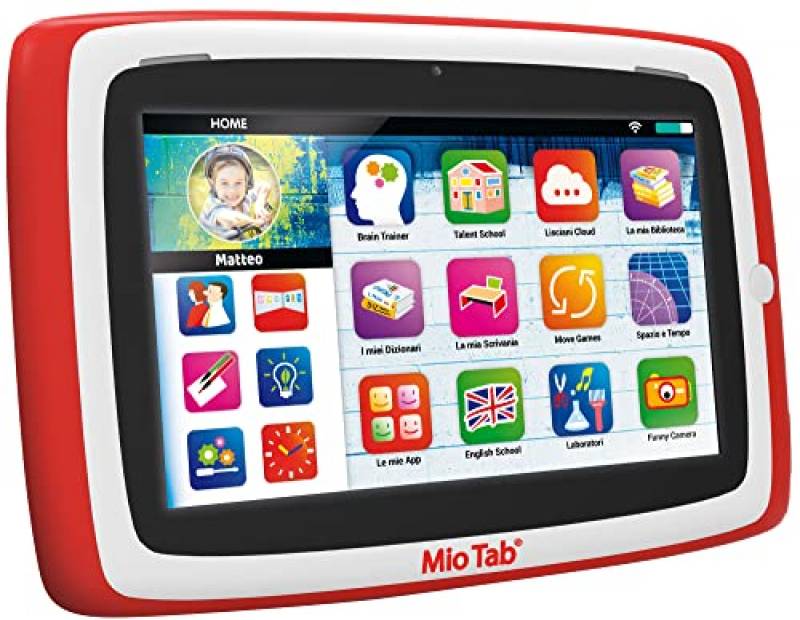 Lisciani-Mio Tab 7'' Evolution 2022, Bambini 6-12 Anni, Memoria 16 GB, Autonomi, capacità sensoriali, Coordinazione Occhio-Mano, Multicolore, 97005