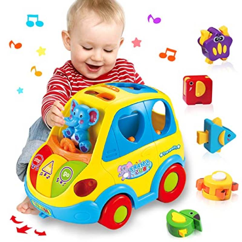 Giocattoli Bambini 3-6 9 12 18 Mesi Montessori Autobus Musicali Giochi Interattivi Educativi per Bambini Neonato Bambino Bimba 1 Anno Ragazzi Compleanno Regali Natale Bambini