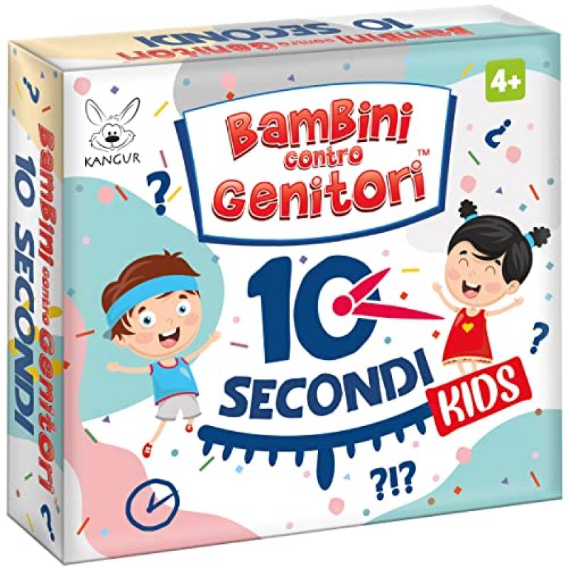 Giochi di società per Bambini Bambini contro Genitori 10 Secondi KIDS Gioco da Tavolo Quiz per Famiglie da 4 anni