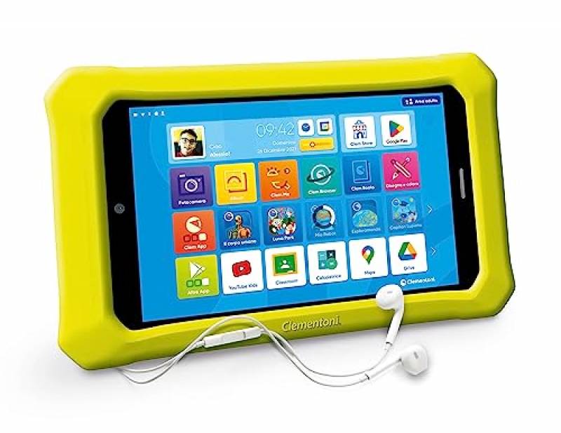 Clementoni Clempad 8" PRO - Tablet Educativo per Bambini 6-12 Anni, Schermo IPS HD 8", Memoria 16Gb, RAM 2G, Android 13 - 16796