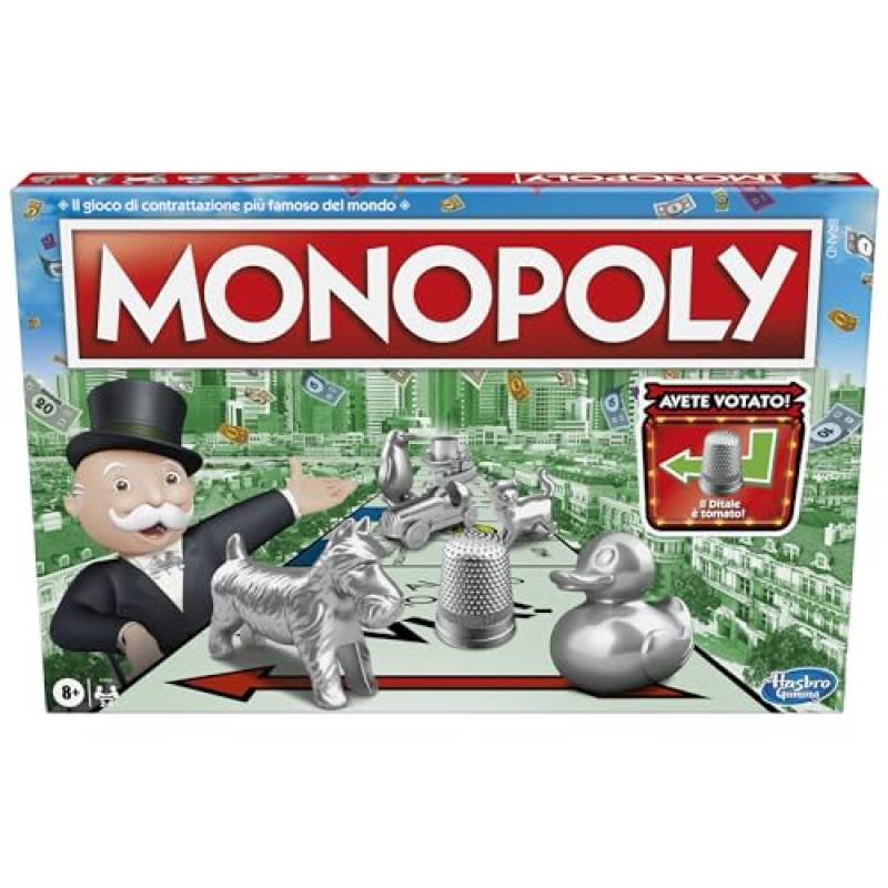 Monopoly Classico, Gioco da Tavola per Famiglie, Adulti, Bambini e Bambine da 2 a 6 Giocatori, Giochi di Strategia Divertenti, da 8 Anni in su