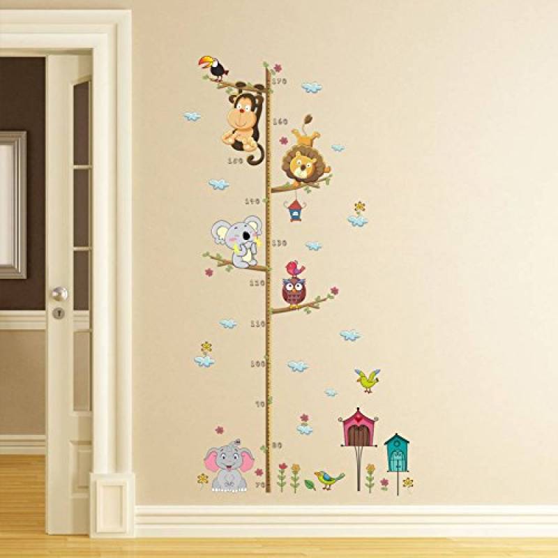 ElecMotive Metri da parete per bambini rimovibile misurare adesivi da parete per cameretta bambini singolarmente in confezione regalo