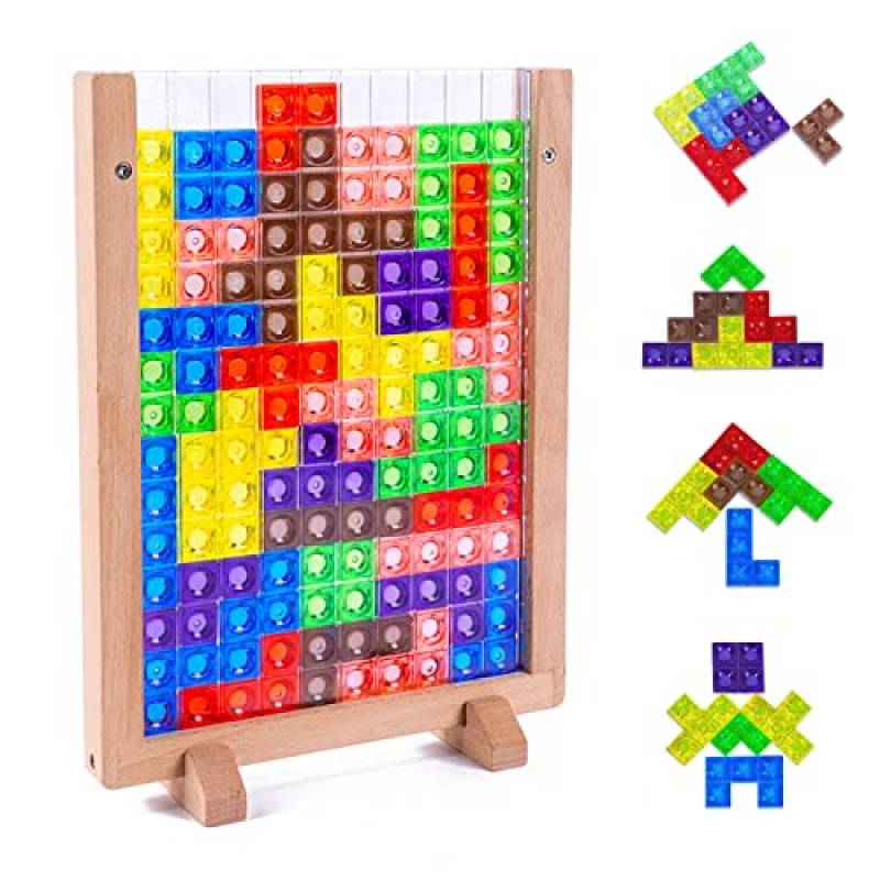 Puzzle di Acrilico Tetris, Giochi Montessori 3 4 5 6 Anni, Cervello Giocattolo Colorato Blocchi Geometrici Tetris Intelligenza Jigsaw Tetris Blocks Puzzle Regali Educativi per Bambini