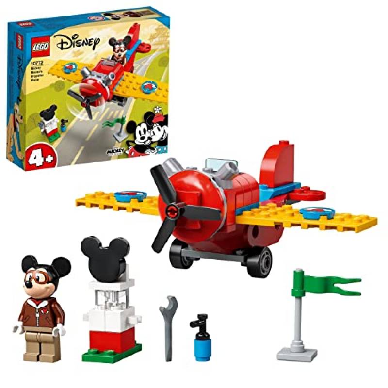 LEGO 10772 Disney Mickey and Friends L'Aereo a Elica di Topolino, Aereo Giocattolo, Giochi per Bambini dai 4 Anni, Idea Regalo