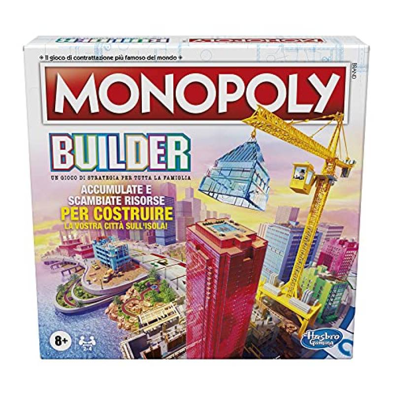 Hasbro Monopoly - Builder, Gioco da Tavolo Monopoly per Bambini dagli 8 Anni in su, Multicolore